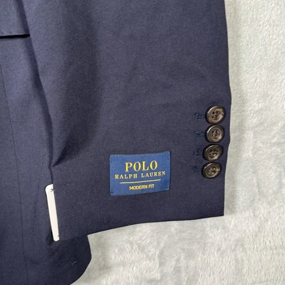 Polo Ralph Lauren Blazer Jacket Mens‎ 46 Long Navy Modern Fit Performance Twill